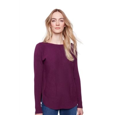  Charlie B Knit Sweater With Back Lace-Up Detail