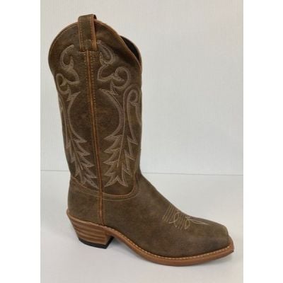 Abilene Ladies Brown Distressed Square Toe Western Boots