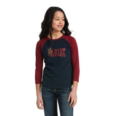Ariat Girls R.E.A.L Farm Baseball Tee