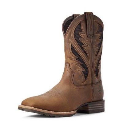 Ariat Hybrid VentTEK Distressed Tan Roper Boot