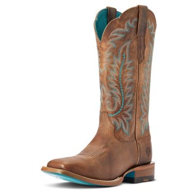 Ariat Ladies Frontier Tilly Rodeo Tan Wide Square Toe Boots