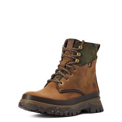 Ariat Ladies Moresby H2O Waterproof Oily Distressed Brown Lace Up Work Boots