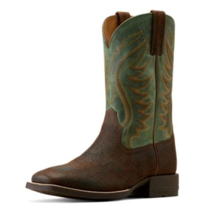 Ariat Men's Amos Western Boot - Rockweed Brown/Surf Green