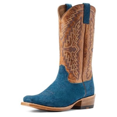 Ariat Men's Futurity Showman Western Boot in Stone Blue Roughout