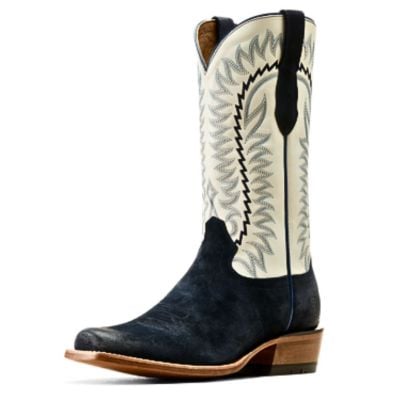 Ariat Men's Futurity Time Western Boot - Polo Blue Roughout/Blanco