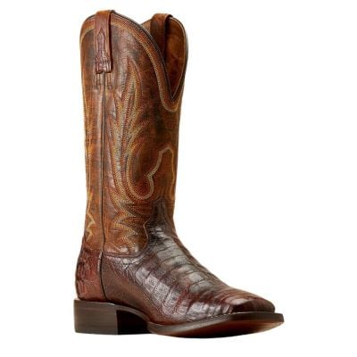 Ariat Men's Gunslinger Caiman Belly Cowboy Boot - Dark Amber/Hotfire Rust