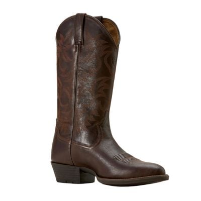 Ariat Men's Heritage R Toe Western Boot - Burnished Chocolate