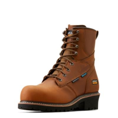 Ariat Men's Logger Shock Shield Waterproof Composite Toe Work Boot - Copper Brown