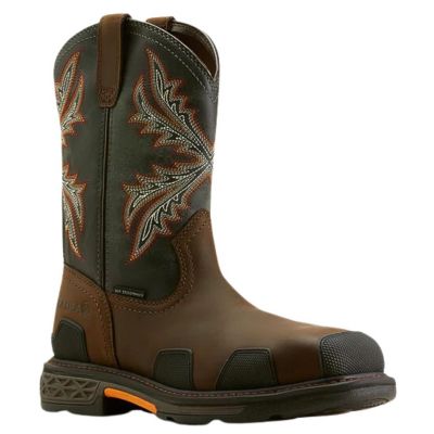 Ariat Men's OverDrive Composite Toe Wide Square Toe Work Boot - Brown 