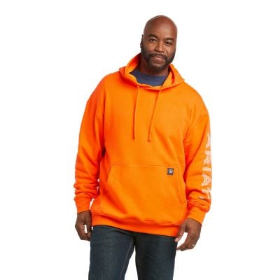 Ariat Men's Rebar Roughneck Graphic Orange Hoodie