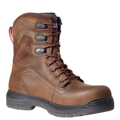Ariat Men's Turbo 8" USA Assembled Waterproof Carbon Toe Work Boot - Rich Brown