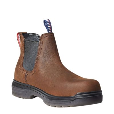 Ariat Men's Turbo Chelsea USA Assembled Waterproof Carbon Toe Work Boot - Barley Brown