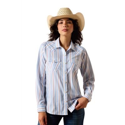 Ariat Women's Blue and White Multi Western VentTEK Shirt