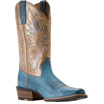 Ariat Women's Decatur Square Toe Western Boot - Indigo Dreams/Pearlized Tan