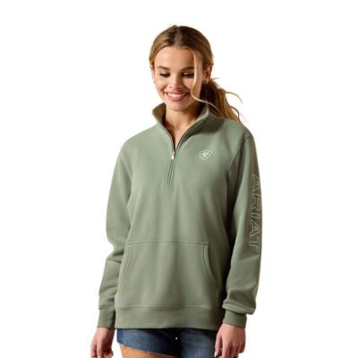 Ariat Women's Green Foundation Logo 1/2 Zip Sweatshirt