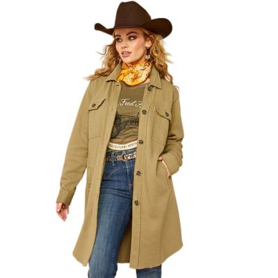 Ariat Women's Vagabond Long Shirt Duster - Burnt Olive