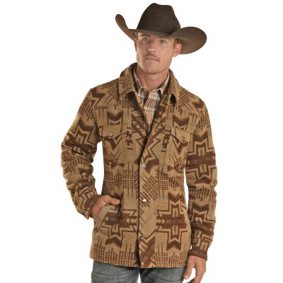 Rock N Roll Men's Aztec Wool Commander Coat