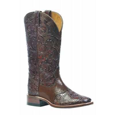 Boulet Ladies Brown Paisley Square Toe Boots