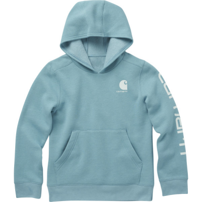 Carhartt Kids Long Sleeve Hooded Graphic Sweatshirt in Porcelain Heather