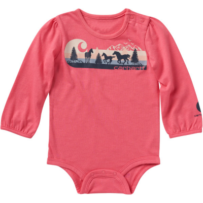 Carhartt Kids Long Sleeve Horse Stripe Bodysuit 