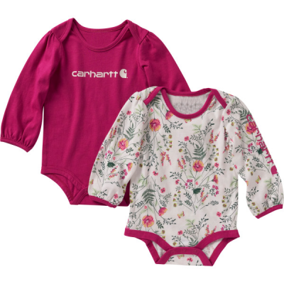 Carhartt Kids Long Sleeve Wildflower Print Bodysuit 2pc Set 