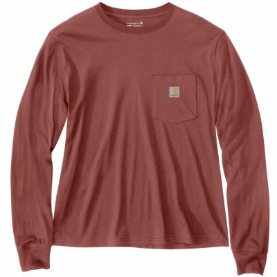 Carhartt Ladies Loose Fit Lightweight Long Sleeve Pocket Tee in Sable