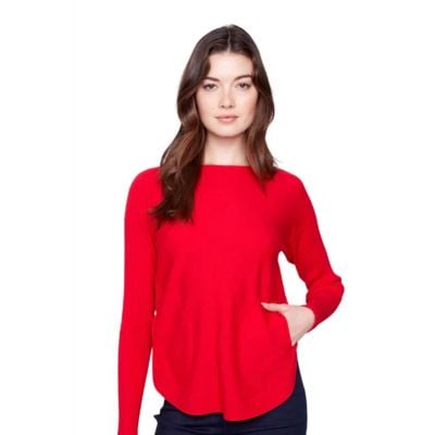 Charlie B Knit Sweater With Back Lace-Up Detail 