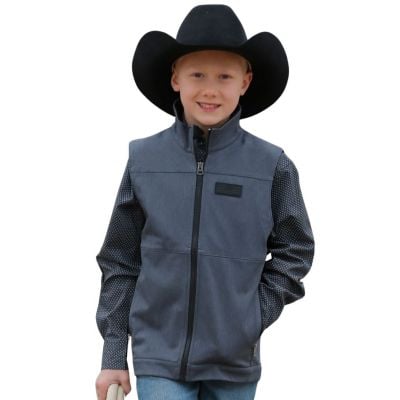 Cinch Boy's Match Dad Waffle Back Softshell Vest - Navy