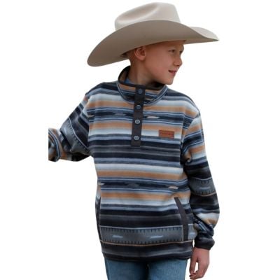 Cinch Boy's Printed Polar Fleece Pullover - Black