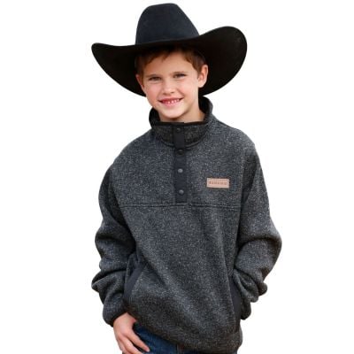 Cinch Boys Sweater Knit Fleece Pullover - Charcoal