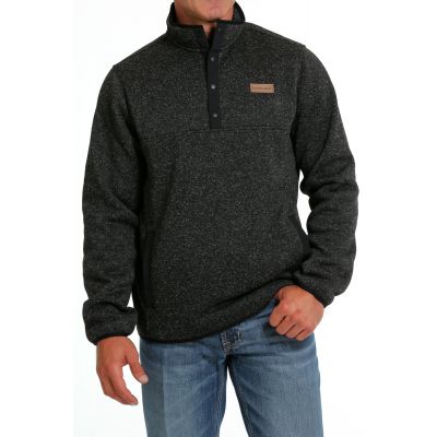 Cinch Mens 1/4 Zip Pullover Sweater - Charcoal