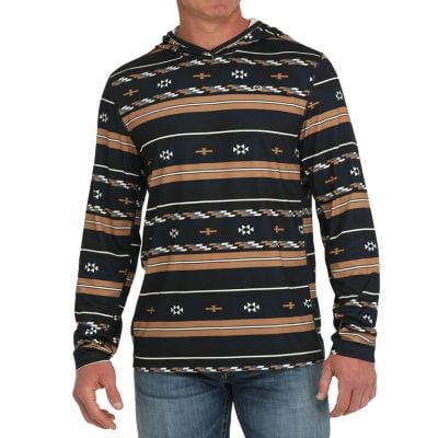 Cinch Men's Arenaflex Southwestern Knit Hoodie - Navy