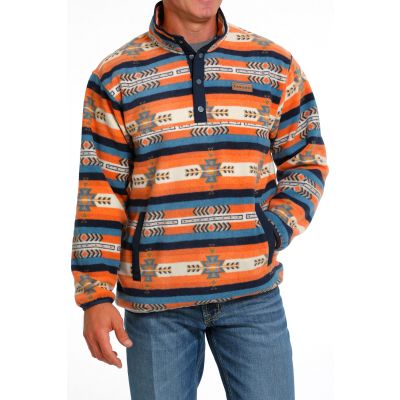 Cinch Mens Aztec Polar Fleece - Red