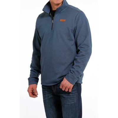 Cinch Mens Blue 1/4 Zip Pullover