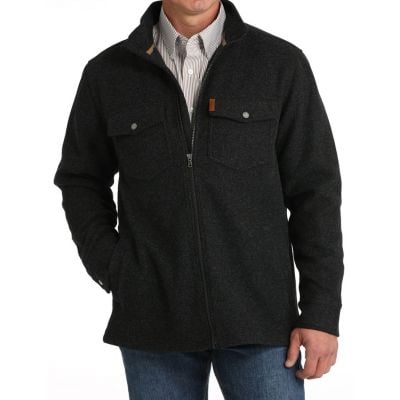 Cinch Men's Brushed Knit Shirt Jacket - Black