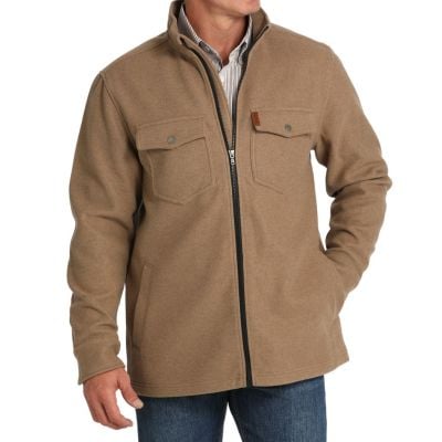 Cinch Men's Brushed Knit Shirt Jacket - Khaki