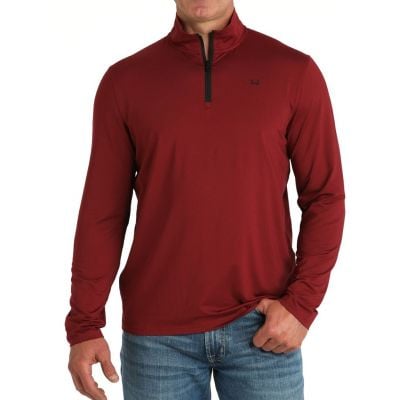 Cinch Men's Burgundy Arenaflex 1/4 Zip Pullover
