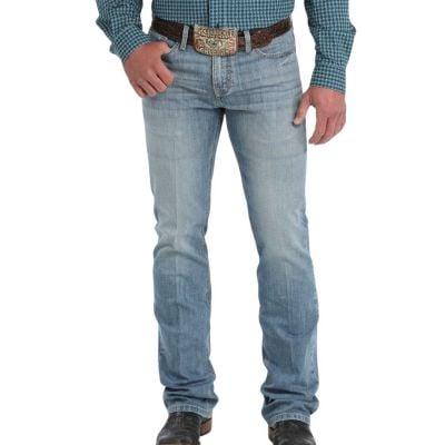 Cinch Men's Ian Mid Rise Slim Fit Boot Cut Light Stone Jean