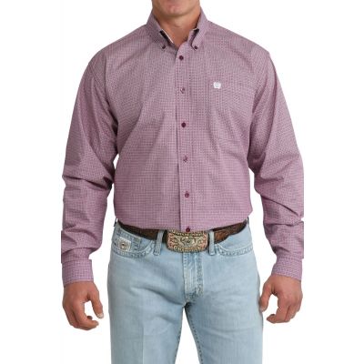 Cinch Men's Purple Print Long Sleeve Shirt