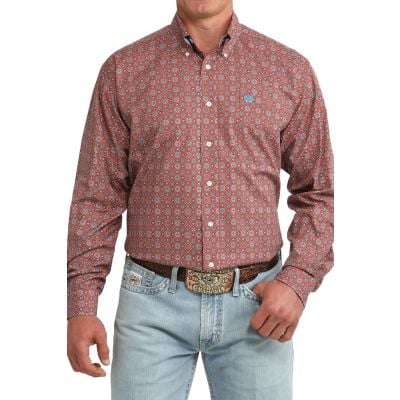 Cinch Men's Red Long Sleeve Shirt