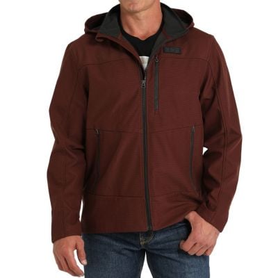 Cinch Men's Striped Hooded Softshell Jacket - Red