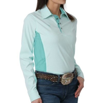 Cinch Women's Blue Long Sleeve Hybrid Pullover