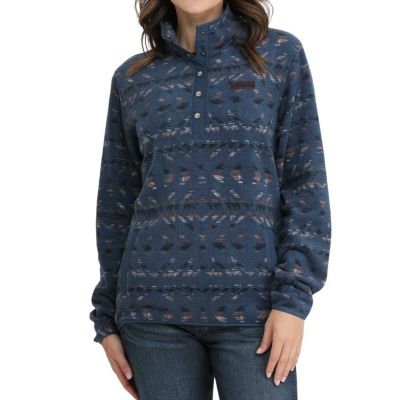 Cinch Womens Blue Polar Fleece Pullover