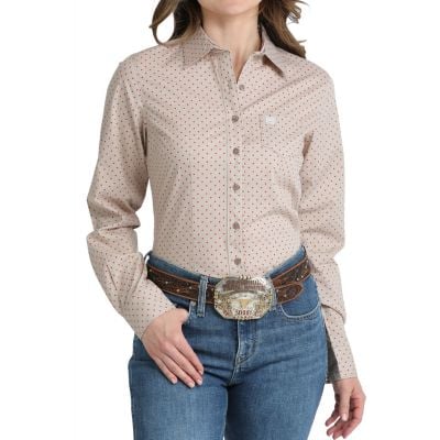 Cinch Women's Khaki Long Sleeve Shirt