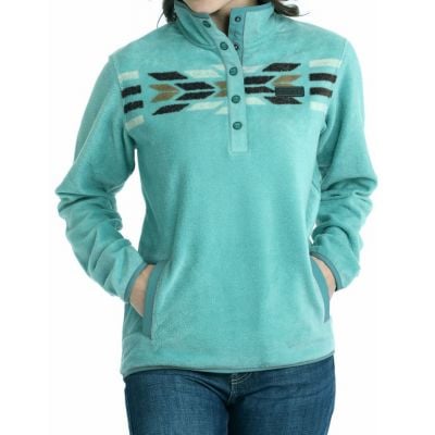 Cinch Women's Polar Fleece Pullover - Turquoise