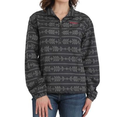Cinch Women's Southwestern Print 1/2 Zip Windbreaker - Gray