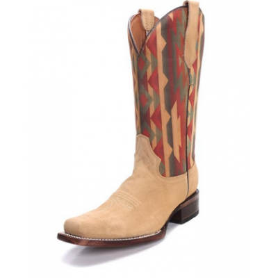 Circle G Ladies Sraw Embroidered Square Toe Western Boots