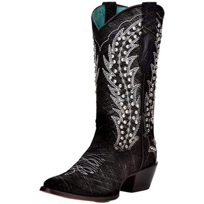 Corral Ladies Black Studded Snip Toe Boots