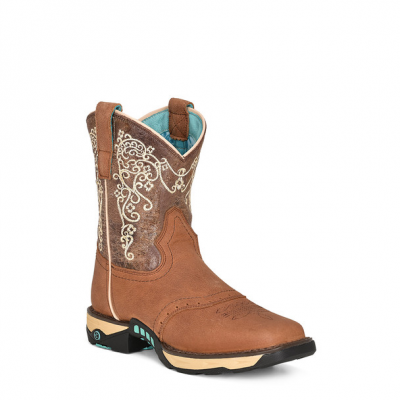Corral Ladies Farm and Ranch Square Toe Hydro Resist Saddle Vamp Boots
