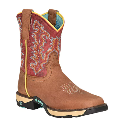 Corral Ladies Tan Hydro Resist Farm and Ranch  8.26 Square Toe Work Boot